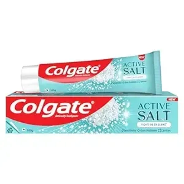 Colgate Active Salt Toothpaste, Daily Germ Protection, Pack Of 150G, Oral Care, Colgate Toothpaste With Salt And Mint, Healthy Gums & Teeth, Toothpaste... - 150g