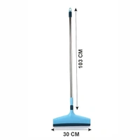 BRW impex Plastic Floor Squeegee Wiper with Telescopic Handle Durable, Ergonomic, and Efficient Cleaning Solution for Sparkling Floors for Bathroom, Kitchen, 30 CM, Pack of 1, Blue