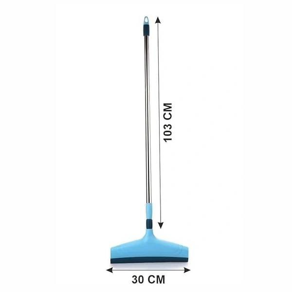 BRW impex Plastic Floor Squeegee Wiper with Telescopic Handle Durable, Ergonomic, and Efficient Cleaning Solution for Sparkling Floors for Bathroom, Kitchen, 30 CM, Pack of 1, Blue