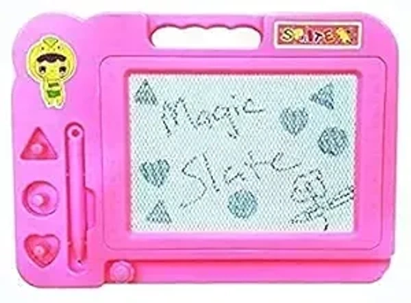 HK Toy's Children Magic Slate Pen Doodle Pad Eraser Drawing Easy Reading Writing Learning Graffiti Board Kids Educational Toy Magnetic Painting Sketch Pad (Pink)
