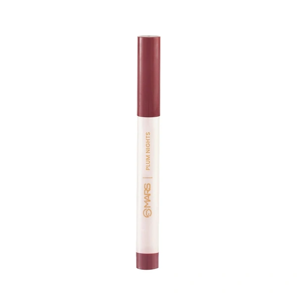 MARS Poppins Long Lasting Lip Crayon | Matte Finish | Smudge Proof & Kiss Proof Crayon Lipstick for Women (03-PLUM NIGHT) - PLUM NIGHT