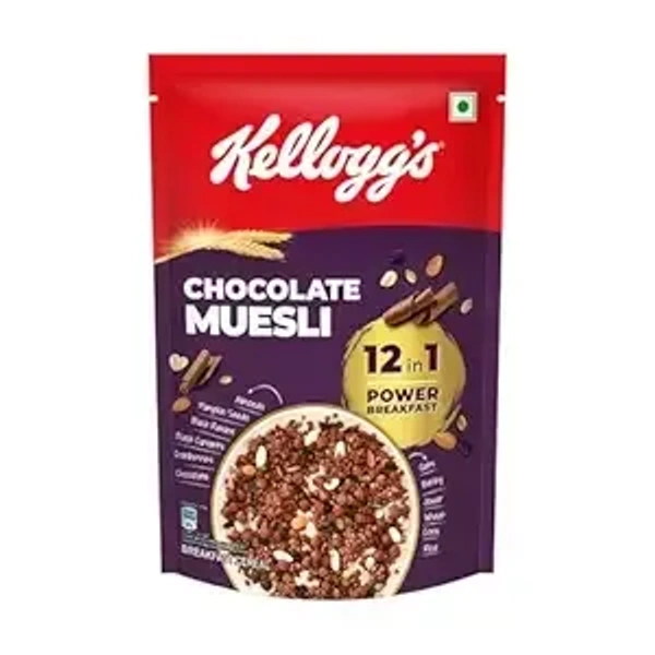 Kellogg's Chocolate Muesli 450g | 12-in-1 Power Breakfast | India s No. 1 Muesli | Multigrain Breakfast Cereal