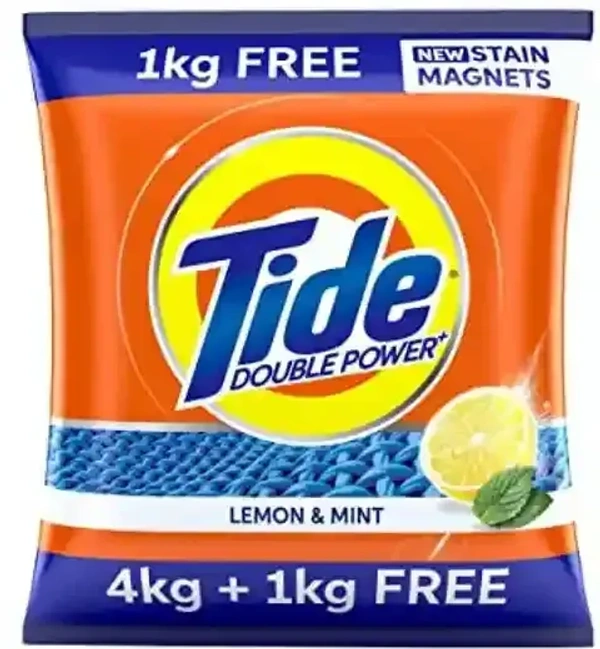 Tide Plus Double Power Detergent Washing Powder Lemon & Mint 4kg + 1kg FREE