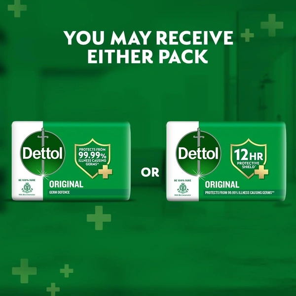 Dettol Original Bathing Soap Bar with 12hr Germ protection (400gm) | Kills 99.99% Germs, 100g (Pack of 4)