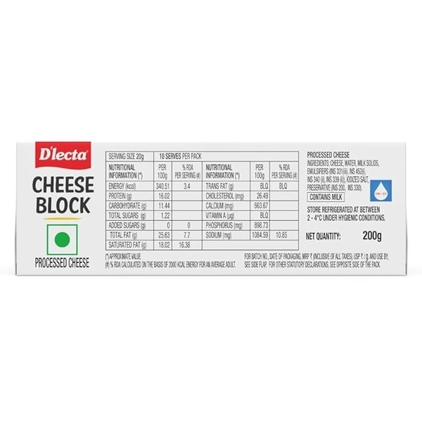 D’lecta Processed Cheese Block 200g