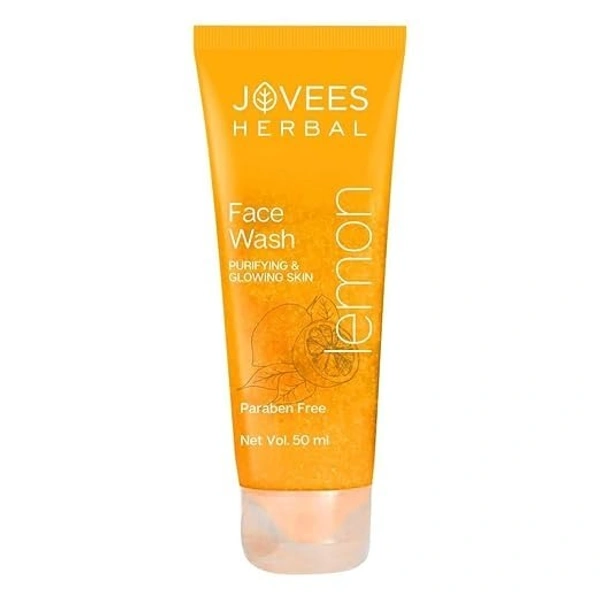 Jovees Herbal Lemon Face Wash with Lemon, Orange Peel & Kakadu Plum Extract | Removes Dirt, Impurities & Excess Oil | Reduces Dark Spot | Skin 50 ML - 50ml