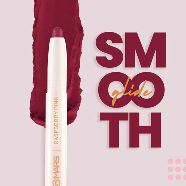MARS Retractable Poppins Long Lasting Lip Crayon | Matte finish | Smudge proof & Kiss Proof Crayon Lipstick for Women (1.3 gm) (02-CHERRY-RED)