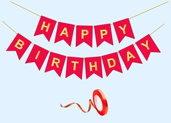  Happy Birthday PAPER Banner  - Red