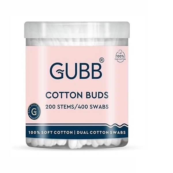 GUBB Paper Stick Cleaning Cotton Ear Buds Swabs for with Safety Tip 200 Sticks