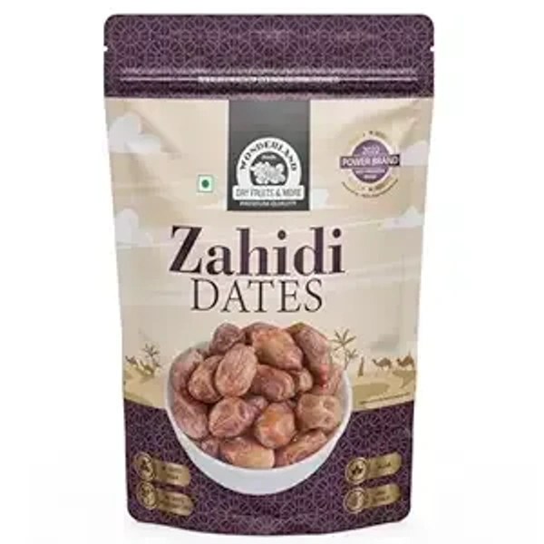 WONDERLAND FOODSM Premium Zahidi Dates Pouch | Dry Fruits Healthy & Nutritious Soft Khajoor | Khajur Rich In Iron, Fibre & Vitamins - 500G