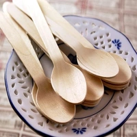  Disposable Wooden Spoons | Wooden Dining Tableware Spoons Set | Ideal for Birthday, Wedding, Events & Party Packof 25 pcs