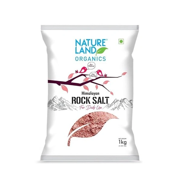 Natureland Organics Himalayan Pink Rock Salt  Organic Rock Salt - 1 kg