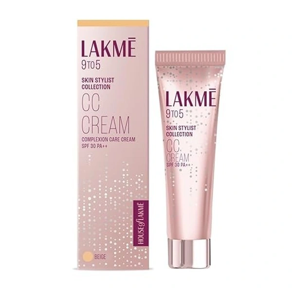 Lakme 9 to 5 CC Cream | Light Face Makeup with Natural Coverage | SPF 30 - Tinted Moisturizer to Brighten Skin, Conceal Dark Spots - 30g