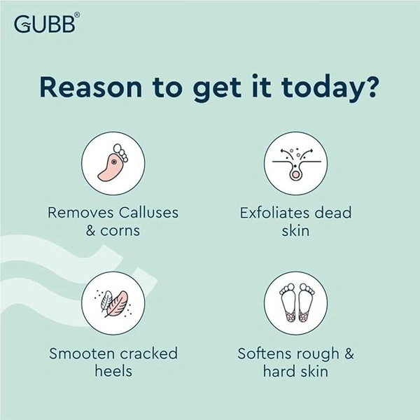 GUBB Pumice Stone For Feet Dead Skin Removal|Pedicure Tool With Rubber Grip - Removes dirt & dead cells | Great exfoliation tool |Moisturizes crack heels |Works efficiently on dry skin