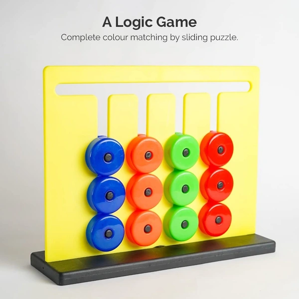 RATNA'S Colour Challenge Montessori Slide & Match Puzzles - Brain Game for Kids | Fun and Colourful Pattern Making Activity Toys | Early Development and Learning Kids Toys - 23.5*7 cm, Multi-color