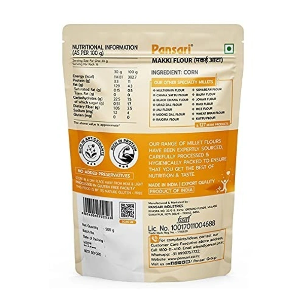 Pansari Makki Atta (Maize Flour), 500 gm