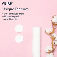 GUBB Hypoallergenic 100% Cotton Pads For Face Cleansing & Makeup Removal - Made of pure cotton | Safe for skin | Suitable for Women | Deep cleansing | Round shape, Non Woven - 80 Makeup Remover Pads