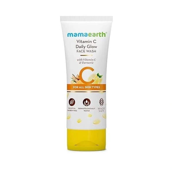 Mamaearth Vitamin C Face Wash with Vitamin C and Turmeric for Skin Illumination - 100 ml | Brightens skin | Evens skin Tone | Makes skin Glow - 100ML