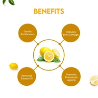 Jovees Herbal Lemon Face Wash with Lemon, Orange Peel & Kakadu Plum Extract | Removes Dirt, Impurities & Excess Oil | Reduces Dark Spot | Skin 50 ML 8906007677707