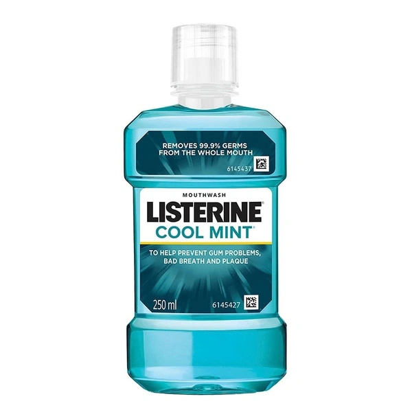 Listerine Cool Mint Mouthwash Liquid, Removes 99.9% Germs - 250ML
