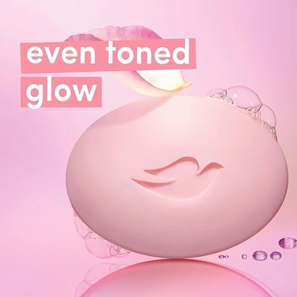 Dove Pink Beauty Bar pack of 3, 125g each for Even Toned Nourished Skin with Plant Based Cleansers and pH balanced formula