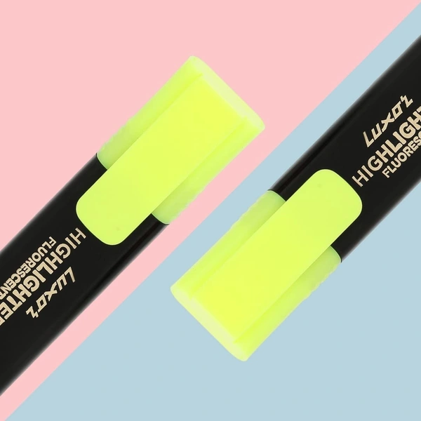 Luxor Fluorescent Highlighter |Pack of 10 |Yellow Colour