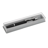 Parker Latitude Matte Black Chrome Trim Ball Pen | Blue Ink | Black Body Color | Sleek and streamlined design with a refined finish