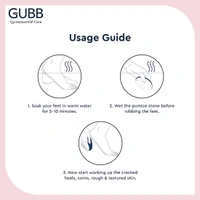GUBB Pumice Stone For Feet Dead Skin Removal|Pedicure Tool With Rubber Grip - Removes dirt & dead cells | Great exfoliation tool |Moisturizes crack heels |Works efficiently on dry skin