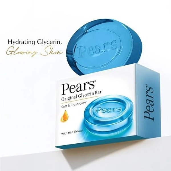 Pears Soft & Fresh Glycerine & Mint Extracts Bathing Bar, 98% Pure - 125g