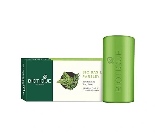 Biotique Basil & Parsley Revitalizing Bathing Bar| Ayurvedic and Organically Pure|  150GM