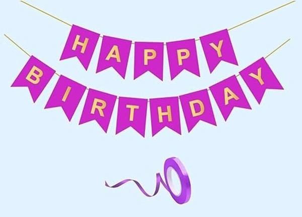 Birthday PapHappy er Banner - Pink