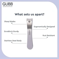 GUBB Curved Nail Clipper For Men & Women | Stainless Steel Nail Cutter