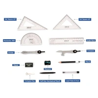 Doms Geotron Plus Geometry Box with Doms Y1+ Super Dark HB/2 Graphite Pencil Box Pack 10 Combo Pack