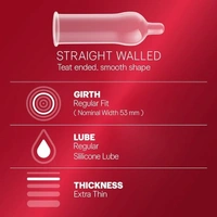 Durex Condoms, Extra Thin For Extra Sensation - Pack of 3N Condoms - 180 mm