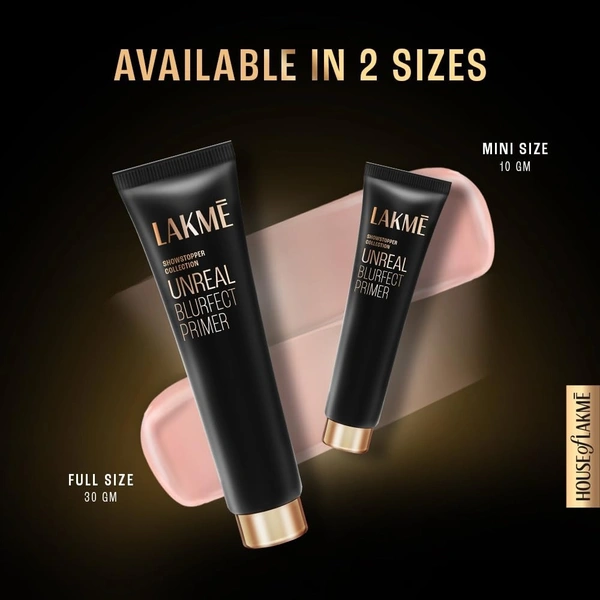 Lakme Unreal Blurfect Primer- Mini, Blurs Pores, Mattifies & Absorbs Excess Oil - Non Sticky skin, Lightweight & Waterproof, Long Lasting Makeup - 10 g