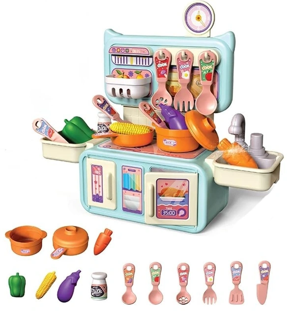 Dream Kitchen Playset Toy | Play Realistic Cooking Action Modern Kitchen Set  - ‎8.5 x 27.2 x 31.7 cm, Multi-color