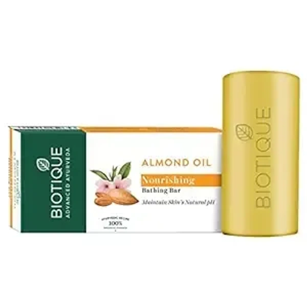 Biotique Almond Oil Nourishing Bathing Bar 150gm - 150g