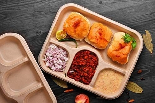 chuk 4 compartment disposel plate 10pcs  - 10 pcs