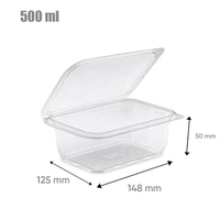 Paras Polymers Premium Quality Pastic Containers  - 500 ML, Transparent