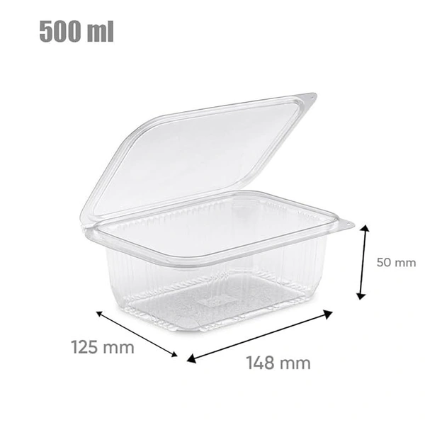 Paras Polymers Premium Quality Pastic Containers  - 500 ML, Transparent