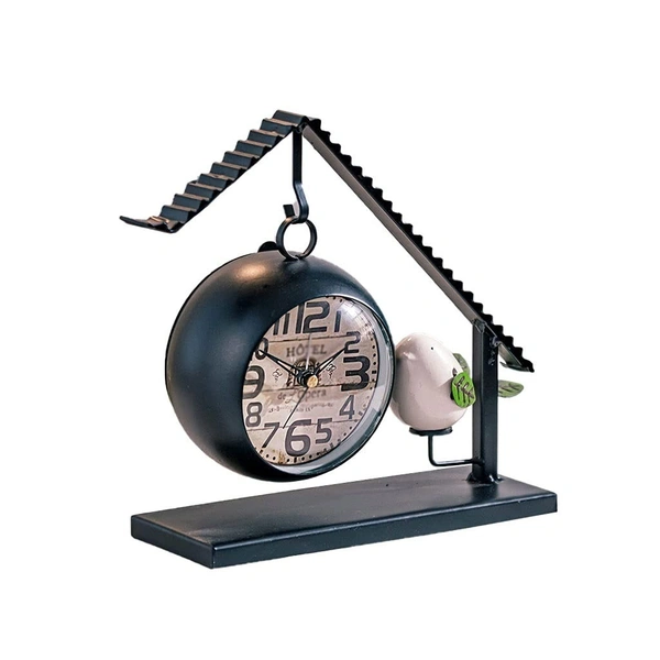 Table Clock Mute Small Table Clock Alarm Clock Home Living Room Bedroom Bedroom Office Decoration Table Desk Decoration Clock 8.07 Inch Digital Alarm Clock - 20*7.5*20.5, Black