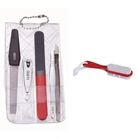 GUBB Manicure Kit - Nail Clipper, Nail Filer, Nail Buffer, Cuticle Remover & Flat Tweezer 2 in 1 Foot Brush with Pumice Stone For Foot Dead Skin Removal