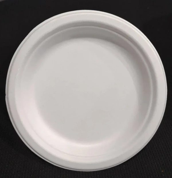 jaiveco White Plain Round Bagasse Plates 25 pcs - 11inches