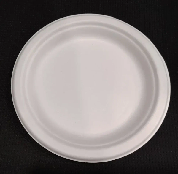 jaiveco White Plain Round Bagasse Plates 25 pcs - 11inches