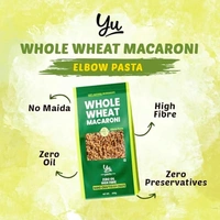 Yu Foodlabs 100% Whole Wheat Pasta - Macaroni - High Fibre - Zero Preservatives - No Maida & 100% Atta - Just Boil - 400 G - Yu
