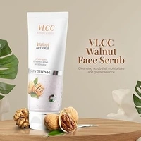 VLCC Walnut Face Scrub - 80g - (Pack of 2) | Moisturizing Scrub For Mild Exfoliation | Helps Reduce Skin Damage | Soothing, Calming and Brightening Scrub | Tanning Protection Against Sun Damage. 8907122003099