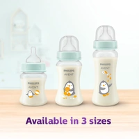 Philips Avent Grow Plastic Feeding Bottle | Anti-Colic | Easy Fill,Easy Clean|BPA Free | with 6M+ Flow Teat | 330 ML - 330 ML, Multi-color