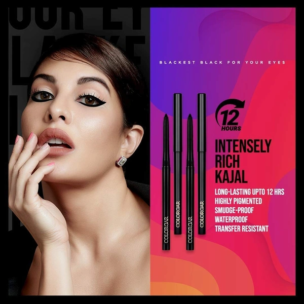 Colorbar Mesmereyes Opaque Pencil Kajal, | Moisturizing | Smudgeproof | Long Lasting - 0.35 g, Black