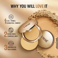 LAKMÉ 9 To 5 Primer With Matte Powder Medium Coverage All Skin Foundation Compact - 9 g