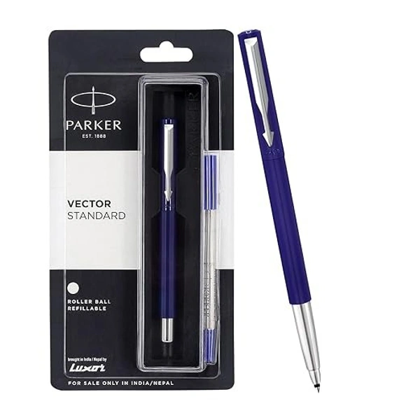 Parker Vector Standard Roller Ball, Blue, 1 Count 